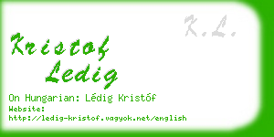 kristof ledig business card